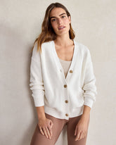 ORGANIC COTTON SHAKER STITCH CARDIGAN