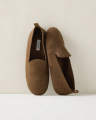 FELTED WOOL BLEND LOAFER SLIPPERS