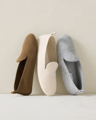 FELTED WOOL BLEND LOAFER SLIPPERS