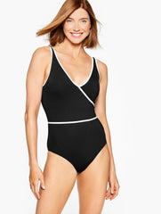 SUN OCEAN SAND V-NECK ONE PIECE - TIPPED