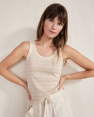 ORGANIC COTTON STRIPE SCOOP NECK TANK