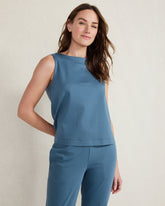 ORGANIC COTTON INTERLOCK SLEEVELESS TOP