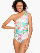 AQUA CLUB BOW SHOULDER ONE-PIECE SWIMSUIT - CÔTE D'AZUR
