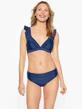 AQUA CLUB RUFFLE V-NECK BIKINI TOP