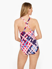AQUA CLUB SCOOP NECK ONE-PIECE SWIMSUIT - NAUTICAL VIBES
