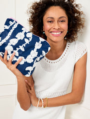 ALOHA COLLECTION MID SHELL LEI REVERSIBLE POUCH