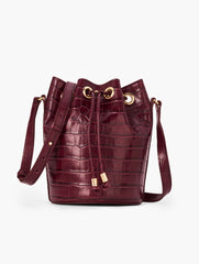 CROC EMBOSSED BUCKET BAG