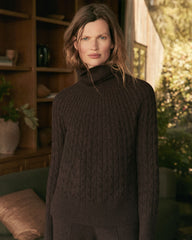 ORGANIC COTTON BLEND GRADIENT CABLE SWEATER