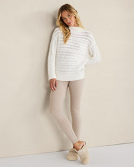 ORGANIC COTTON HORIZONTAL CABLE FUNNEL NECK SWEATER