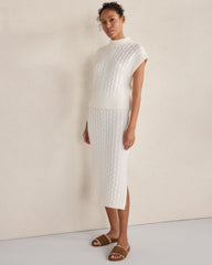 ORGANIC COTTON BLEND CABLE SWEATER VEST