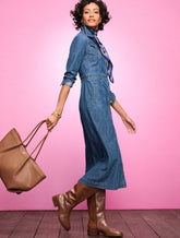 DENIM MIDI SHIRTDRESS - BRIDGEPORT WASH