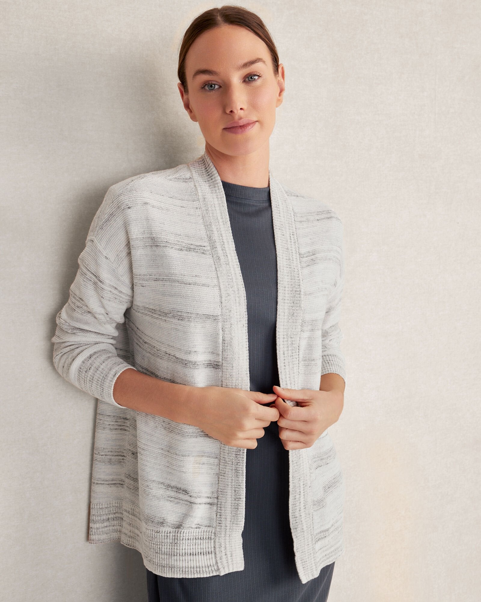 ORGANIC COTTON SPACEDYE CARDIGAN