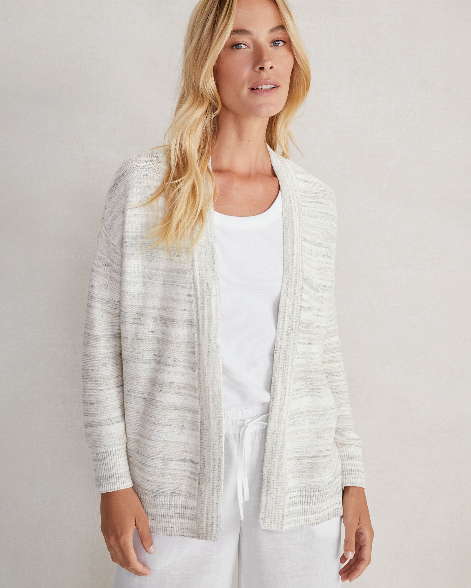 ORGANIC COTTON SPACEDYE CARDIGAN