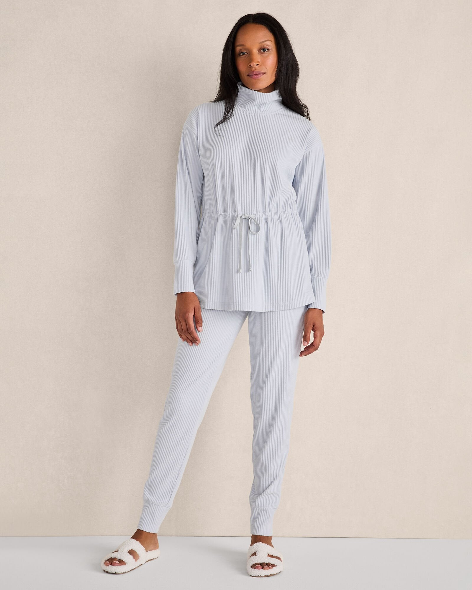 OTTOMAN RIB DRAWSTRING-WAIST TUNIC