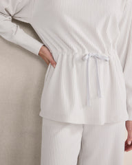 OTTOMAN RIB DRAWSTRING-WAIST TUNIC