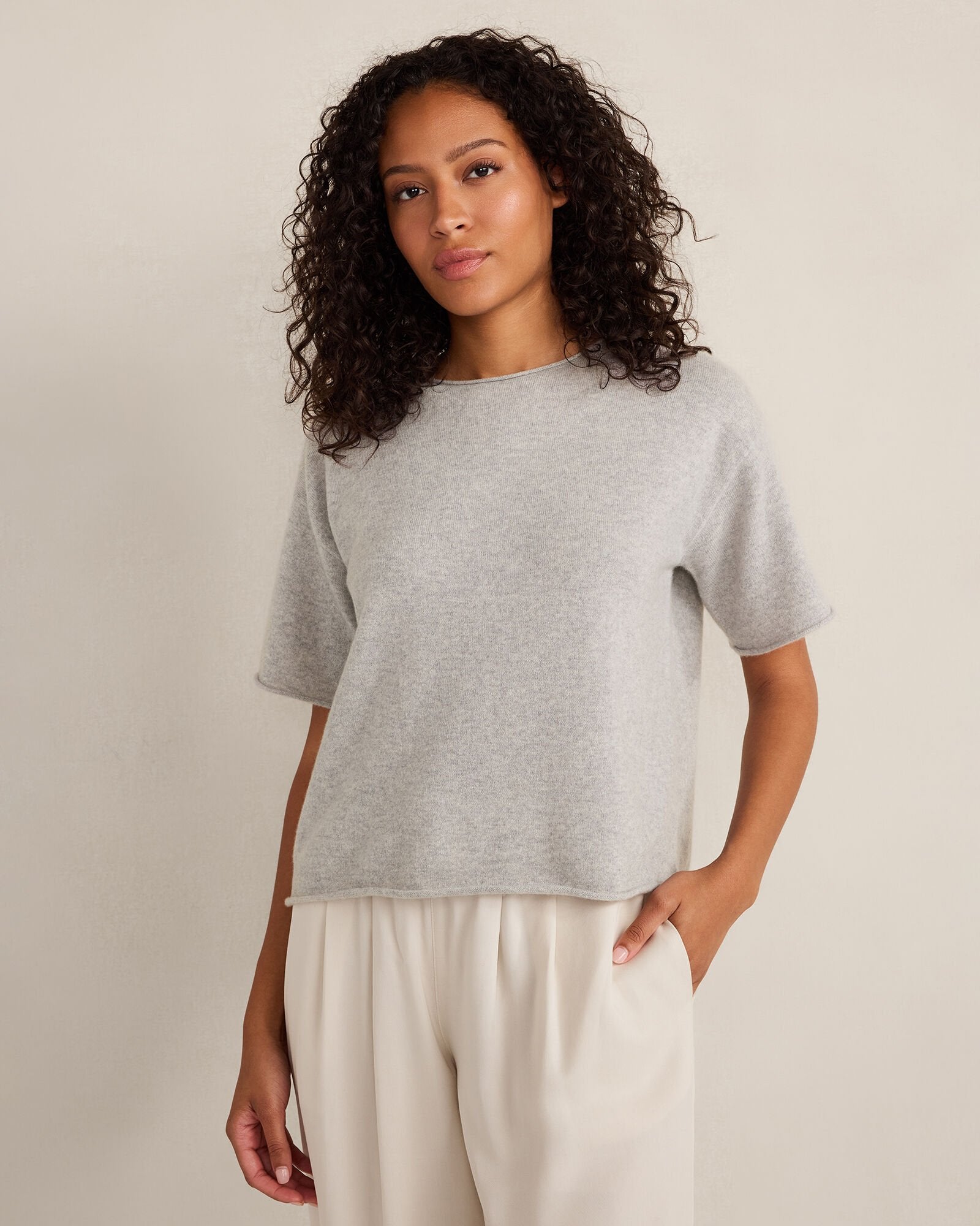 CASHMERE CREWNECK TEE