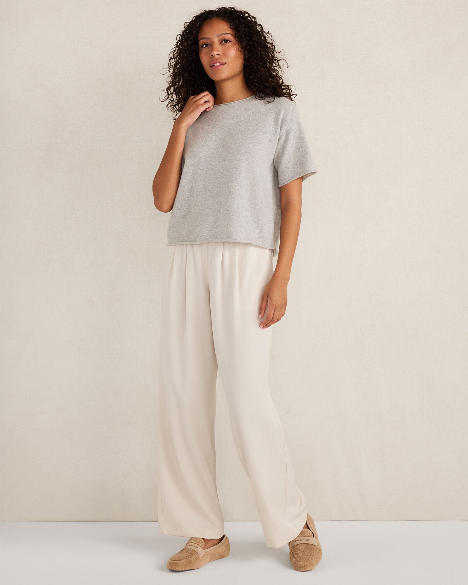 CASHMERE CREWNECK TEE