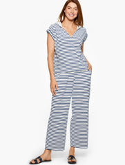 AQUA CLUB STRIPE TERRY HOODED COVER-UP
