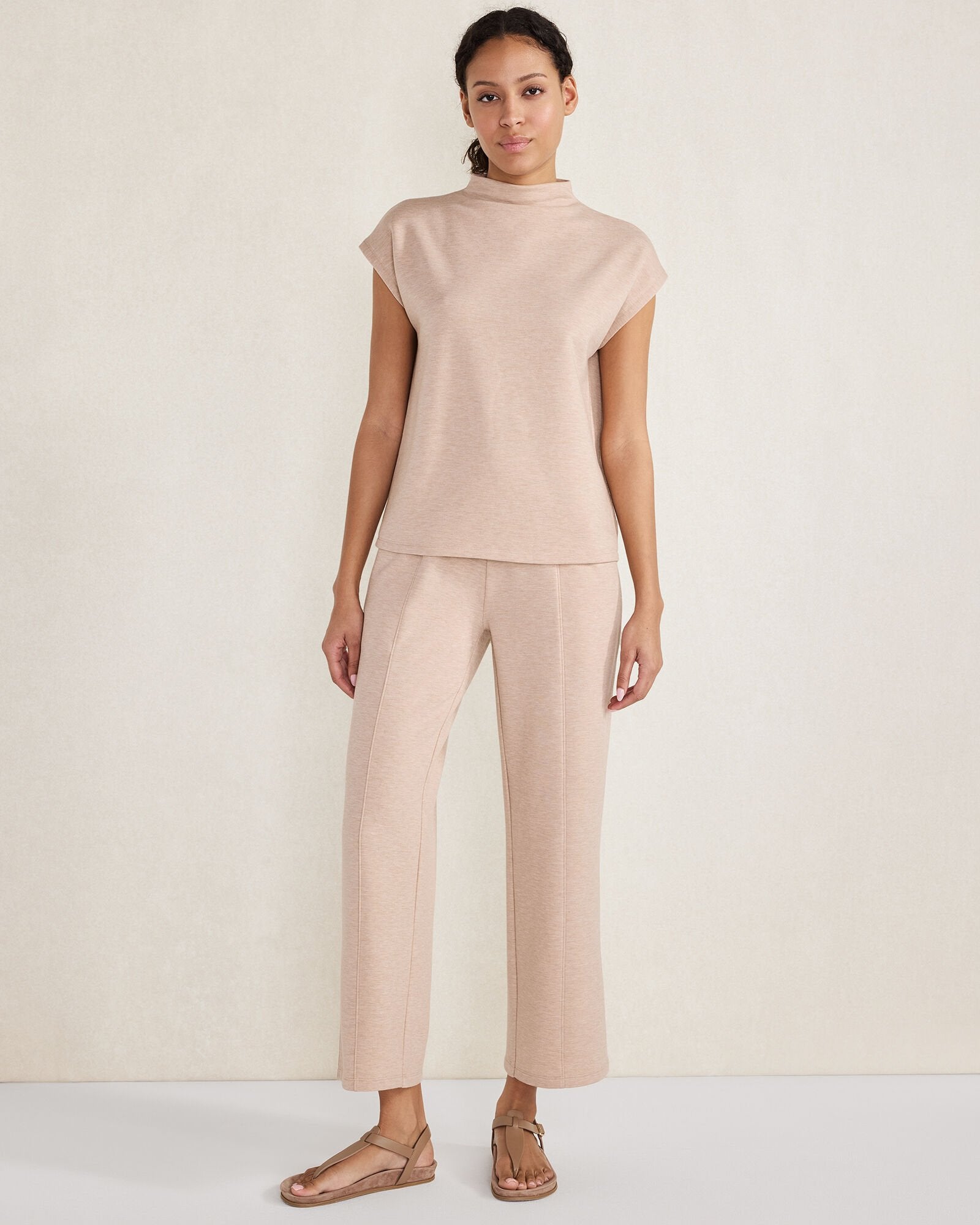 FLEECE FUNNEL NECK TOP