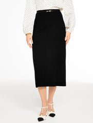 REFINED PONTE HORSEBIT PENCIL SKIRT