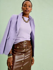 CROC FAUX LEATHER A-LINE SKIRT