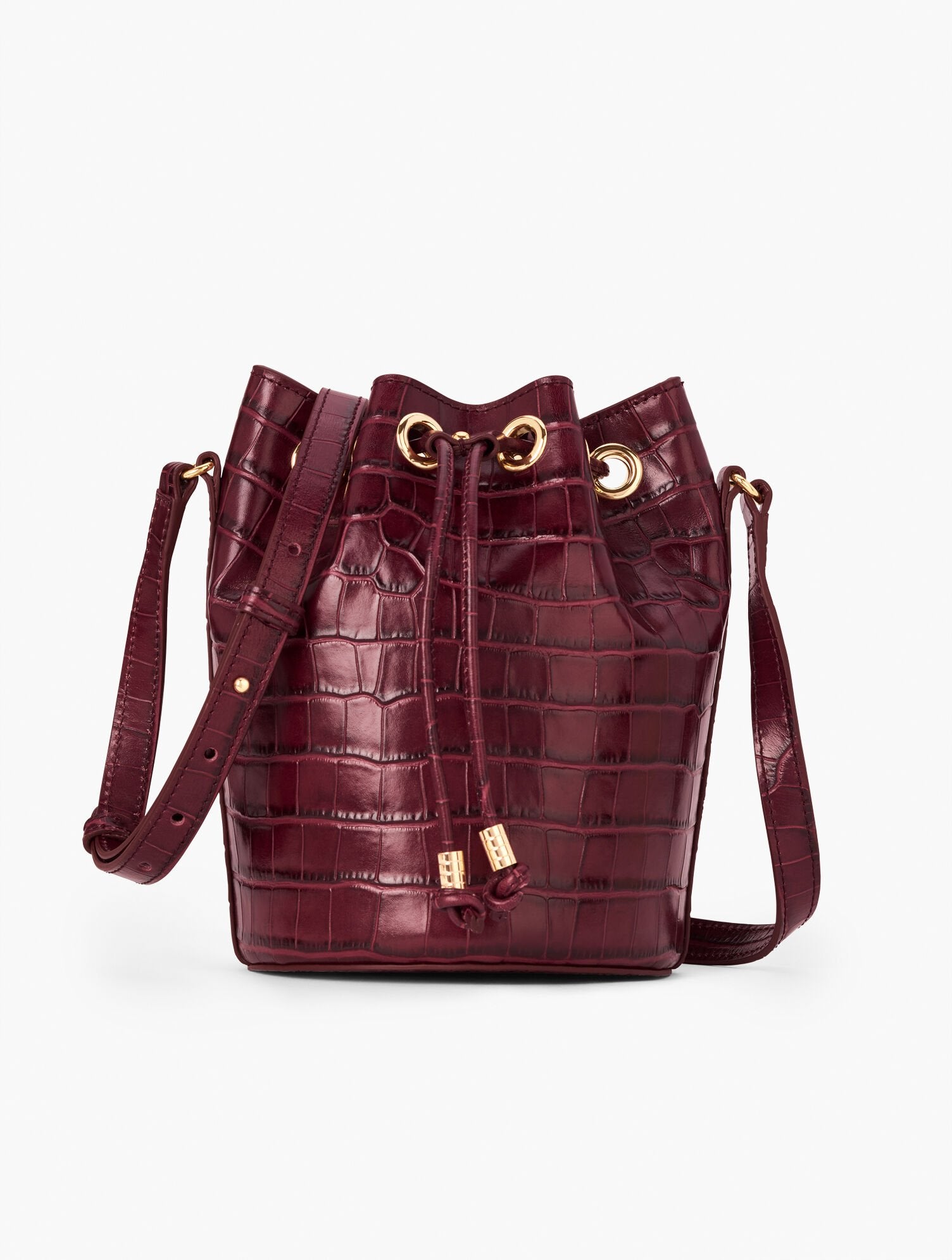 CROC EMBOSSED BUCKET BAG