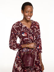 CROC EMBOSSED BUCKET BAG