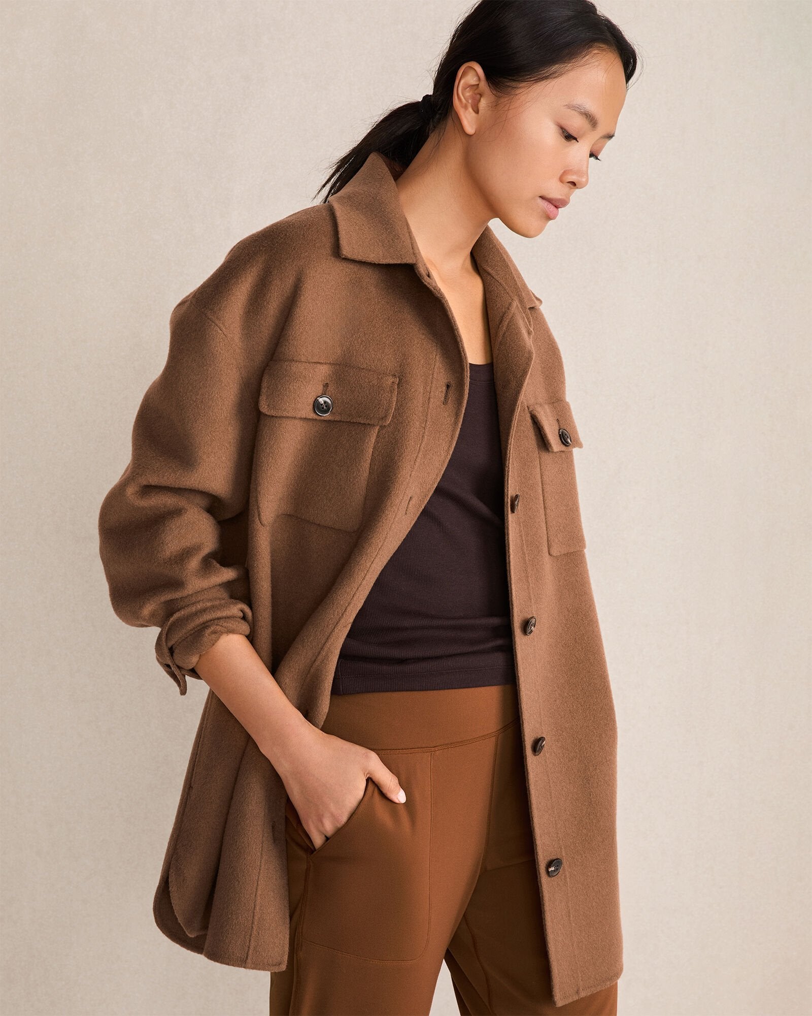 WOOL BLEND OVERSIZED SHACKET